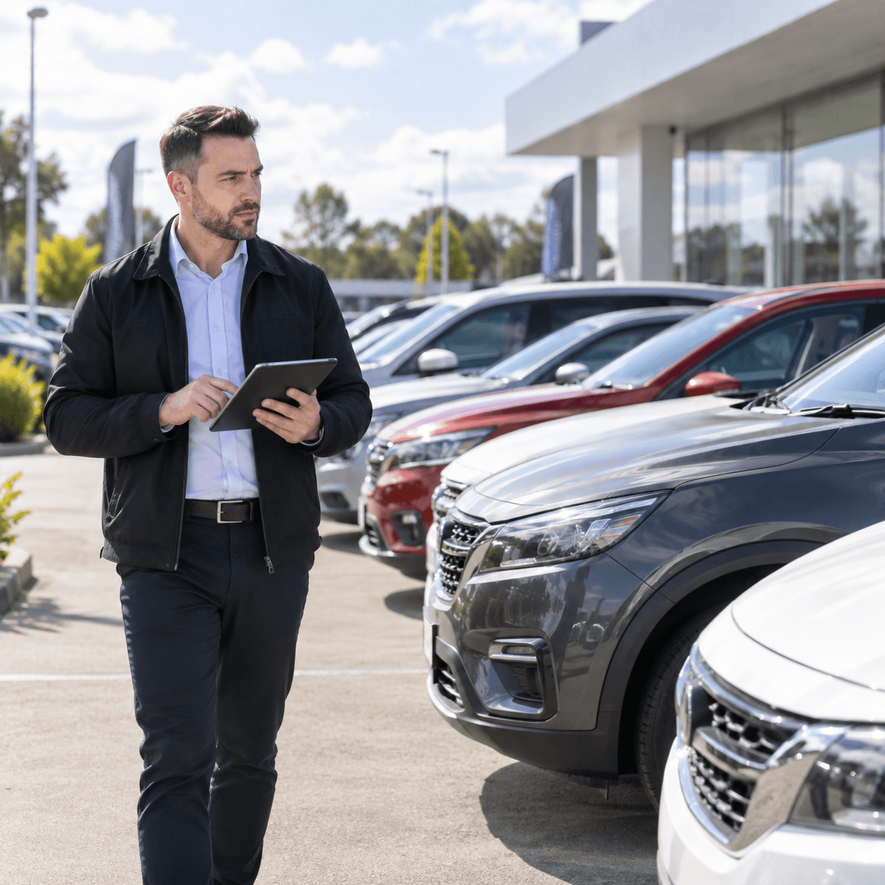 Dealership inventory manager selecting vehicles for the pilot