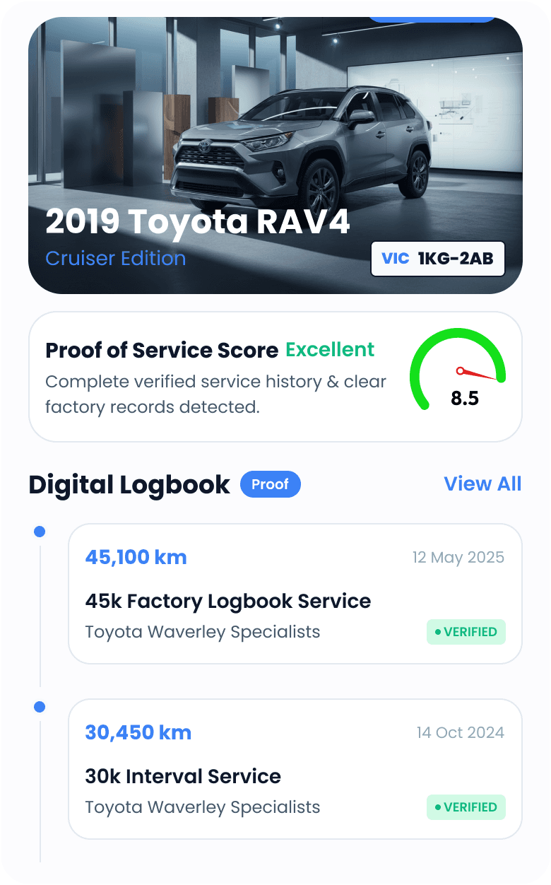 Glovbox customer digital logbook mock-up